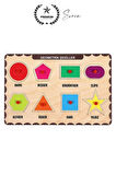 Premium Geometrik Şekiller Ahşap Bul Tak Puzzle Eğitici Oyuncak Tutmalı Motor Becerisi Gelişim