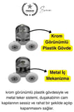 Dayanıklı Duşakabin Tekerleği Alt Üst Sürgülü Cam Kabin Krom Görünümlü Plastik Gövdeli 4'lü Set