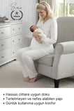 #Pijama Ekru Lohusa Pijama Takımı Hamile ve Doğum Sonrası Anne Adayları için Rahat Yumuşak Şık Sade