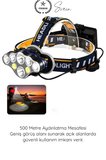 #KafaLambası USB Şarjlı Kafa Lambası 8 LED 8 Modlu 6000 Lümen Su Geçirmez Profesyonel Kafa Feneri COB T6 XPE Sensörsüz Kamp Balıkçılık Avcılık Koşu Tamir Outdoor Işıldak