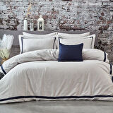 NAZİK SATEN NEVRESİM TAKIMI ÇİFT KİŞİLİK CARİSMA GRİ LACİVERT