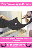Deluxe Pratik Vakumlu Aynaya Yapıştırma Aparatlı Evde Saç Sakal Kesme Siyah- Beyaz Set Tıraş Örtüsü