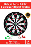 Deluxe Seri Kaliteli 17' Her Yaş Için Iç Dış 44 Cm Kız Erkek Çocuk 6 Ok Dart Ahşap Hedef Tahtası