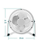 Laptop PC Metal Masaüstü serinletici FAN Beyaz USB Kablolu Usb 18 cm. Vantilatör