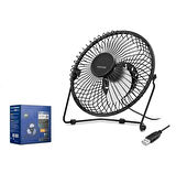 Metal Masaüstü FAN Siyah Laptop / PC USB Kablolu Usb 18 cm. Vantilatör