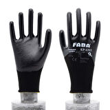FABA EP-1322 Siyah Nitril Polyester Eldiven-L