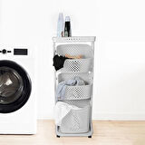 Titiz Plastik Kat Kat Sepet Organizeri No4 Açık Gri