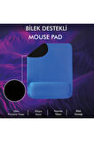 MP02 - Mavi Dörtgen Bilek Destekli Mouse Pad | Konfor, Kaymaz Taban, Ergonomik, Yumuşak, Ev,ofis