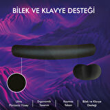 MP03 - Memory Mouse Ve Klavye Bilek Destek Pedi | Yumuşak, Ergonomik, El Bileği Dinlendirme Ped Set