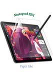Fuchsia Mate Pad 12X ile Uyumlu Gerçek Kağıt Özellikli Paper Like Tablet Ekran Koruyucu
