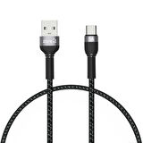 Siyah Shira Serisi Type-c Usb Kablo 30 cm-Zore