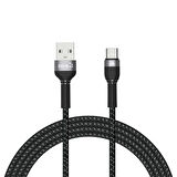 Siyah Shira Serisi Type-c Usb Kablo 2 Metre-Zore