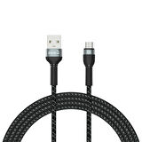 Siyah Shira Serisi Micro Usb Kablo 2 Metre-Zore