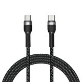 Siyah Shira Serisi Type-c to Type-c PD Kablo 2 Metre-Zore