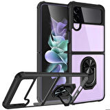 Galaxy Z Flip 3 Uyumlu Zore Mola Kapak-Siyah