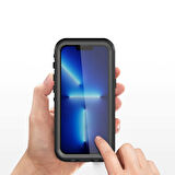 iPhone 13 Pro Uyumlu 1-1 Su Geçirmez Kılıf-Siyah