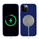 iPhone 13 Pro Max Uyumlu Zore Silksafe Wireless Kılıf-Mavi