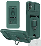 iPhone 11 Uyumlu ​ Pelit Kılıf-Koyu Yeşil