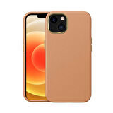 iPhone 13 Mini Uyumlu Ensueno Natura Kapak-Kahverengi