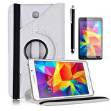 Galaxy Tab 4 7.0 T230  Uyumlu ​ALT Dönebilen Standlı Kılıf-Beyaz