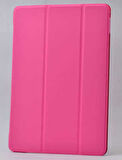 Galaxy Tab 3 Lite 7.0 T110  Uyumlu ​MKST Smart Cover Standlı 1-1 Kılıf-Pembe Koyu
