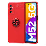 Galaxy M52 Uyumlu Zore Ravel Silikon Kapak-Kırmızı