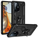 Xiaomi Mi 11T Pro 5G Kılıf Vega Tank Sert Yüzüklü Standlı Zırh Koruma Kapak