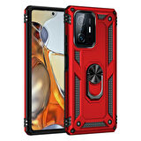 Xiaomi Mi 11T 5G Kılıf Zore Vega Kapak-Kırmızı