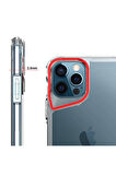 Apple iPhone 12 Pro Max Kılıf Eğimli Kamera Dizayn Sert Şeffaf Silikon