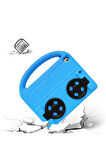 İpad Pro 10.5 (7.NESİL) Uyumlu Wheel Car Tekerlek Standlı Tablet Eva Silikon Kılıf-mor