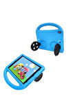 İpad Pro 10.5 (7.NESİL) Uyumlu Wheel Car Tekerlek Standlı Tablet Eva Silikon Kılıf-mor