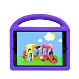 iPad 10.2 (9.Nesil)  Uyumlu ​FRMS Wheel Car Tekerlek Standlı Tablet Eva Silikon Kılıf-Mor