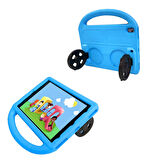 iPad Pro 10.5 (7.Nesil)  Uyumlu ​İNC Wheel Car Tekerlek Standlı Tablet Eva Silikon Kılıf-Mor