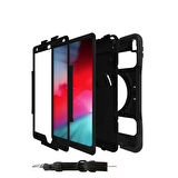 iPad 10.2 2021 (9.Nesil) ​İNC Yeni Nesil Kalem Bölmeli Defender Tablet Silikon - Siyah