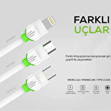 Beyaz LS32 Type-C Usb Kablo-Zore