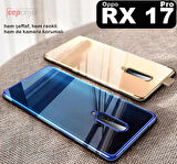 Oppo RX17 Pro Köşeleri Renkli Şeffaf Kamera Korumalı Kılıf