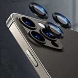 iPhone 12 Pro Uyumlu Ensueno CL-07 Kamera Lens Koruyucu-Siyah