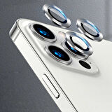 iPhone 13 Pro Uyumlu Ensueno CL-07 Kamera Lens Koruyucu-Gümüş