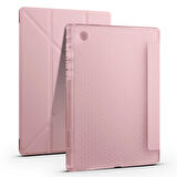 Galaxy Tab A8 10.5 SM-X200 (2021) Kılıf  Uyumlu ​MKST Tri Folding Kalem Bölmeli Standlı Kılıf-Rose Gold