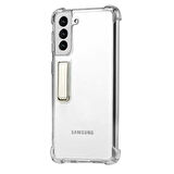 Galaxy S21 Uyumlu Zore Standlı Süper Silikon Kılıf-Renksiz