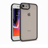 iPhone SE 2022 Uyumlu Zore Flora Kapak-Siyah