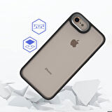 iPhone SE 2022 Uyumlu Zore Flora Kapak-Siyah