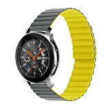 Galaxy Watch Active 2 44mm Uyumlu KRD-52 Zore Kordon-Gri-Sarı