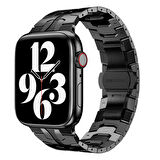 ​​​Watch Ultra 49mm Kordon Uyumlu KRD-63 Metal Strap Kayış CLO- Siyah