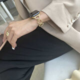 ​​​Watch Ultra 49mm Kordon Uyumlu KRD-56 Metal Strap Kayış CLO- Gold