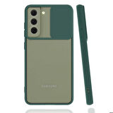 Galaxy S22 Uyumlu Zore Lensi Kapak-Koyu Yeşil