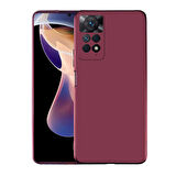 Xiaomi Redmi Note 11 Pro 5G Kılıf Zore Premier Silikon Kapak-Mürdüm