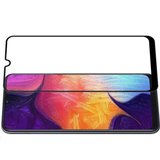 Galaxy A40 MKST Kenarları Kırılmaya Dayanıklı Cam Ekran Koruyucu - Siyah