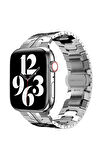 Apple Watch 44mm Uyumlu Krd-63 Metal Kordon-gümüş