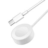 Beyaz Akıllı Saat Wireless Type-C Şarj Kablosu 1m-Zore